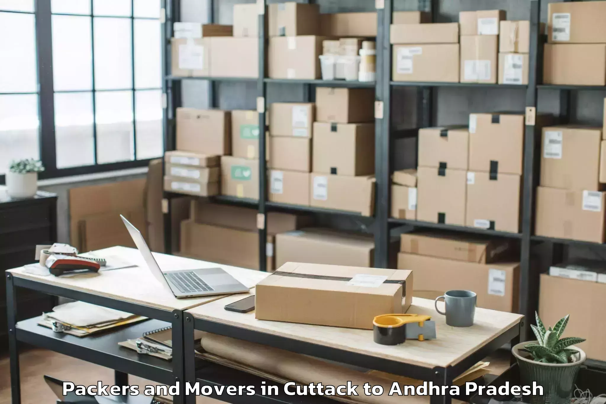 Professional Cuttack to Nidamanur Packers And Movers